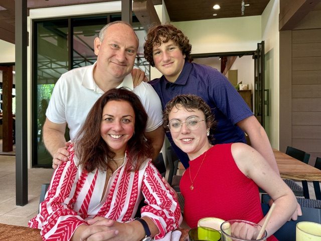 David Coher at home with his family